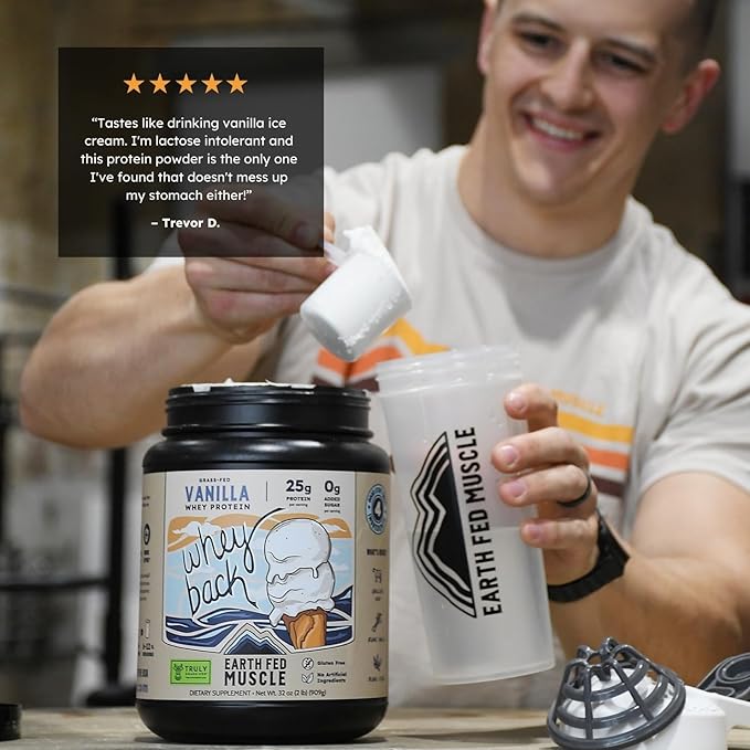 Earth Fed Muscle Whey Back Irish Grass Fed Whey Protein Isolate - NSF-Certified. No Artificial