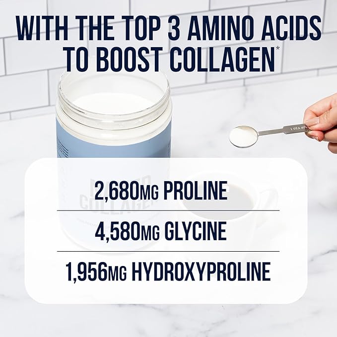 NAKED Vanilla Collagen Peptides Protein Powder, 25 Servings, Pasture-Raised, Grass-Fed Hydrolyzed