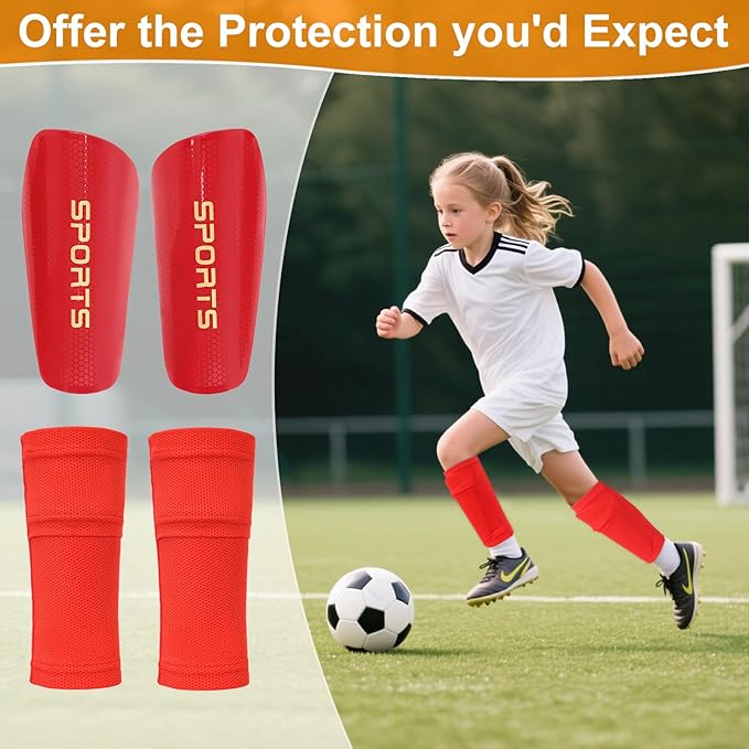 Shin Guards Soccer Kids 2025 Version High-Density Foam Soccer Shin Guard with Sleeves Shin