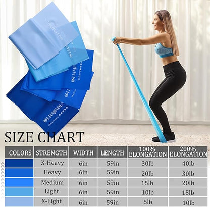 5 Pcs Professional Resistance Bands. Latex-Free, Elastic Band, Work Out Bands, Stretch Bands for