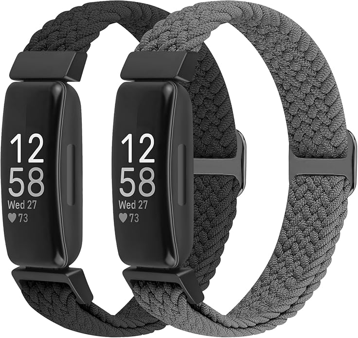 Elastic Braided Watch Band Compatible with Fitbit Inspire 3/Inspire 2/Inspire/Inspire HR/Fitbit ace