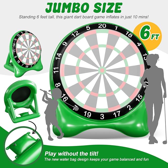 Inflatable Soccer Dart Board, Giant Kick Darts,Indoor Outdoor Lawn Yard Games for Kids Adults