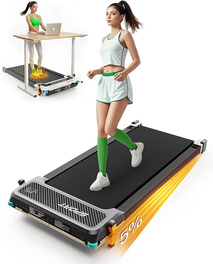 Walking Pad with Incline, Akluer Incline Treadmills for Home, 2.5 HP Under Desk Treadmill Small
