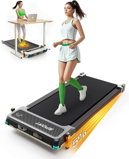 Walking Pad with Incline, Akluer Incline Treadmills for Home, 2.5 HP Under Desk Treadmill Small