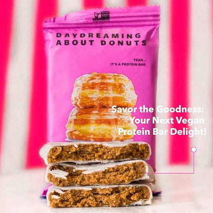 TRUBAR Vegan Protein Bar, Daydreaming About Donuts, Gluten Free, Plant Based, High Fiber, Dairy
