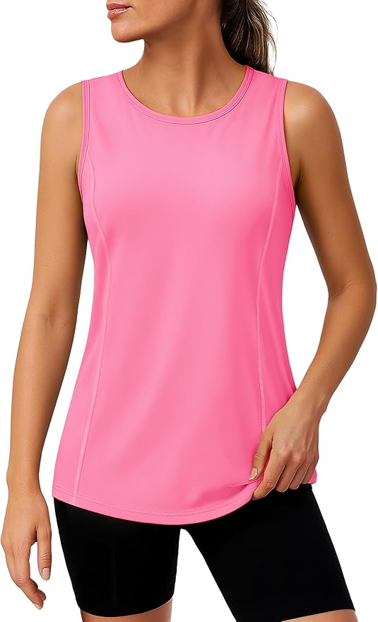 TACVASEN Women's UPF 80+ Workout Tank Top Sleeveless Quick Dry Sun Protection Hiking Athletic Gym