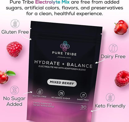 Electrolytes Powder Packets - Sugar Free Hydration Powder Drink Mix Loaded with 6 B Vitamins &