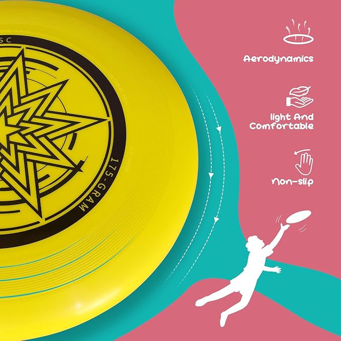 Outdoor Flying Disc 175g,Adult Sport Disc Set for Competitive and Pro Players,Flying Disc Set