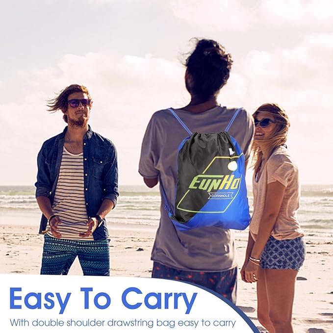 EunHo Dual Sided Cornhole Bags Regulation Set of 8 Professional Cornhole Bean Bags Slick and Stick