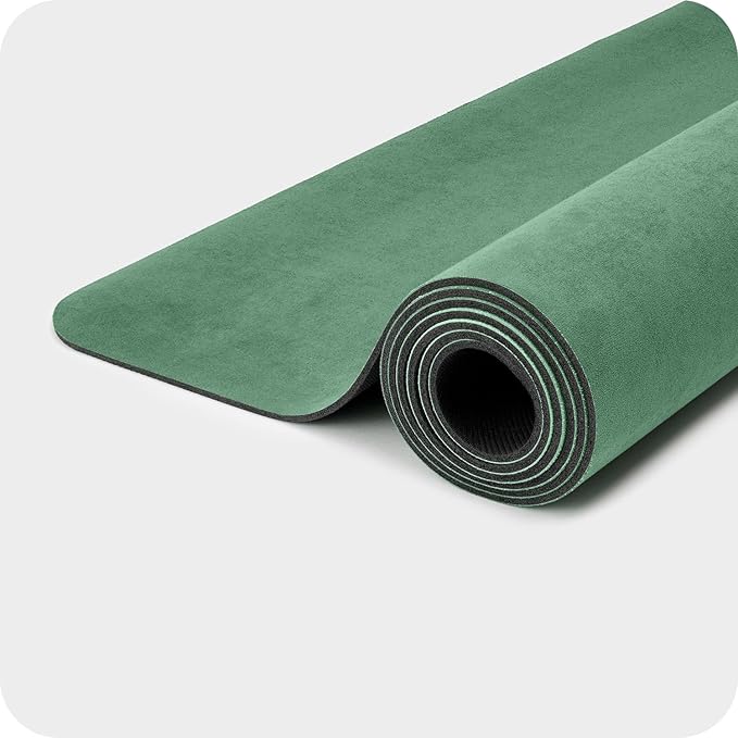 4mm Cushioned Exercise Mat for Yoga & Pilates - Anti Slip, Polyurethane with Suede Top & Carrying