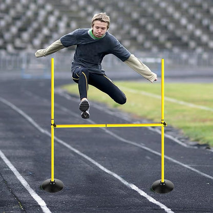 Adjustable Height Agility Hurdle Set Multi-Function Soccer Trainning Pole Set Coaching Sticks with
