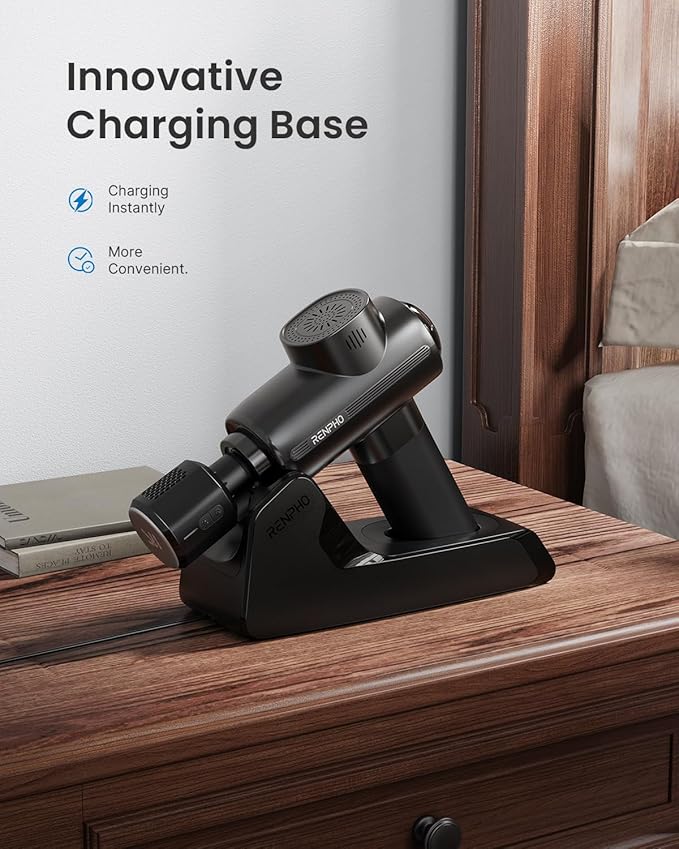 RENPHO Massage Gun Deep Tissue with Charging Stand, Heat and Cold Head, Percussion Body Muscle