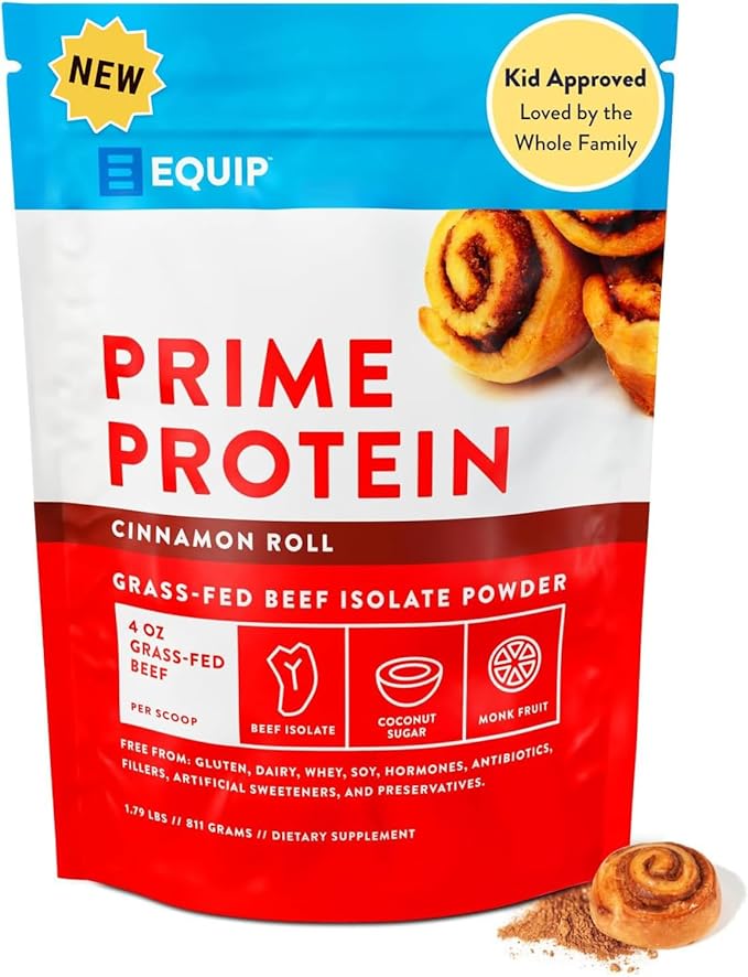 Equip Foods Prime Protein Powder | Clean, Grass Fed Beef Protein Powder for Women & Men | Carnivore
