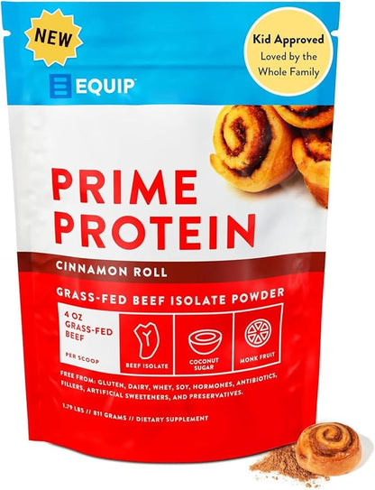 Equip Foods Prime Protein Powder | Clean, Grass Fed Beef Protein Powder for Women & Men | Carnivore
