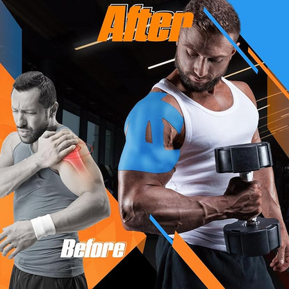 20 Count Kinesiology Tape for Shoulder Pain Relief Pre Cut Sports Waterproof Breathable Enhance