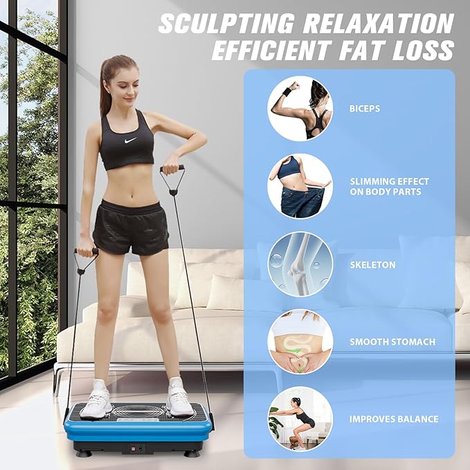 Vibration Exercise Plate ??Full Body Fitness Platform for Home Gym, Lymphatic Drainage & Fat