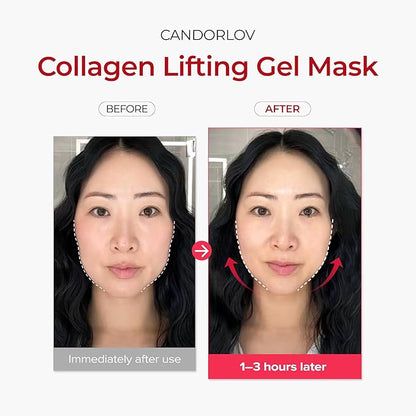 Korean Collagen Duo: Overnight Collagen Lifting Hydrogel Mask (5pcs) + 72HR Hydrating Glass Glow