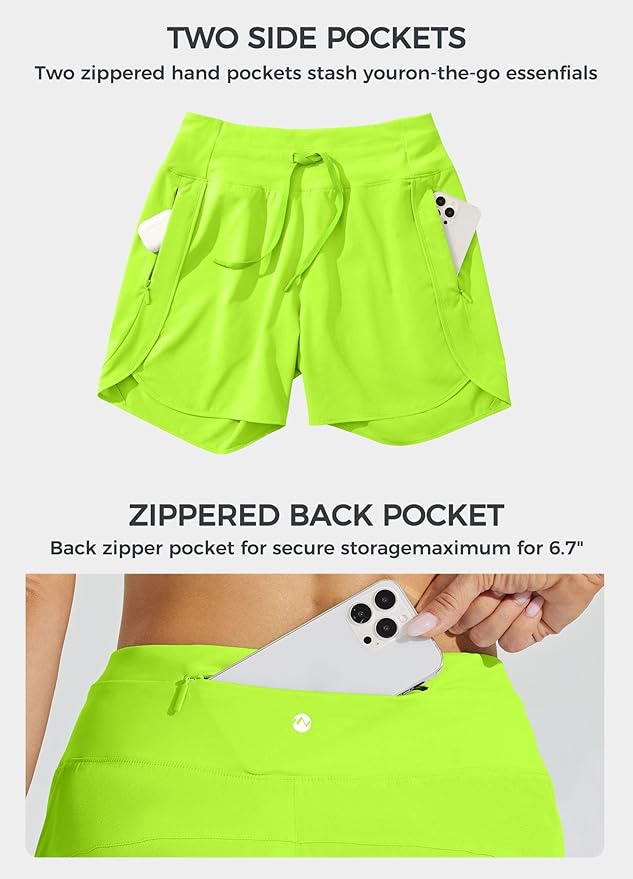 Willit Women's 7" Athletic Running Shorts Long Workout Hiking Shorts Quick Dry High Waisted Active