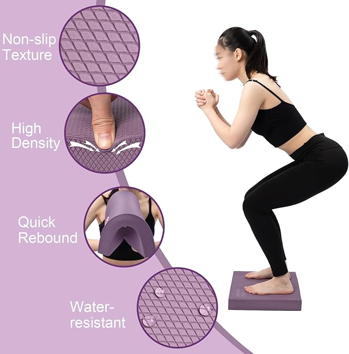 StrongTek Professional Foam Exercise Balance Pad - 15.8" x 13" x 2", High-Density TPE Foam Knee