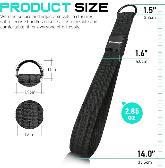Tricep Rope Cable Attachment Handles for Gym, 13inch Exercise Handles, Tricep Pull Down Attachments