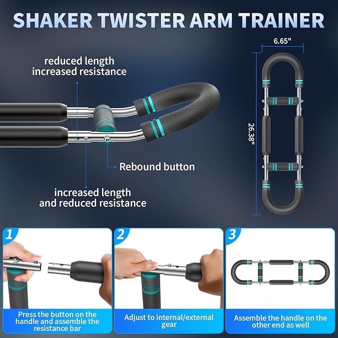 Twister arm Trainer, Adjustable Resistance (60-140 lbs) Chest Workout Equipment,Forearm Power