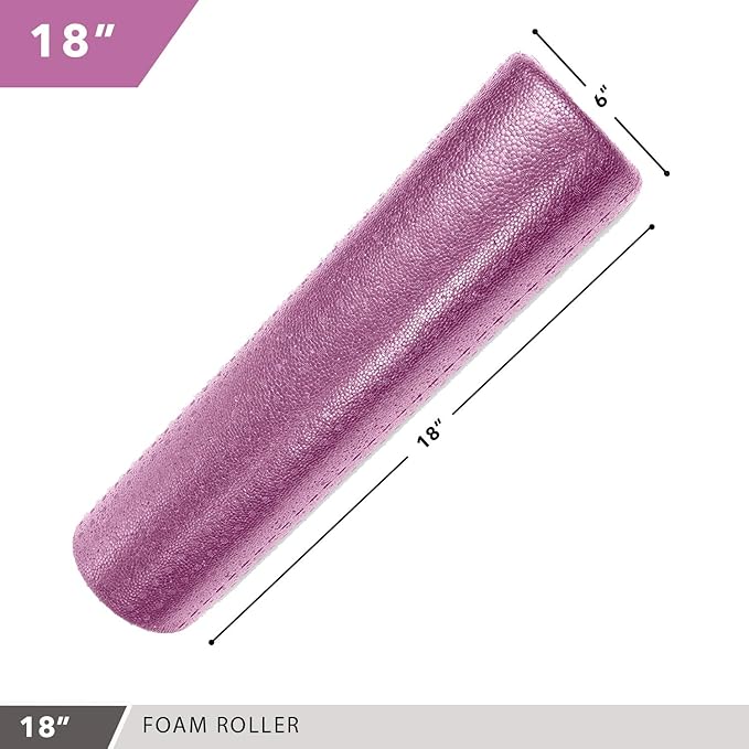 High-Density Round Foam Rollers - 4 Size and 8 Color Options - Massage Rollers for Stretching, Deep