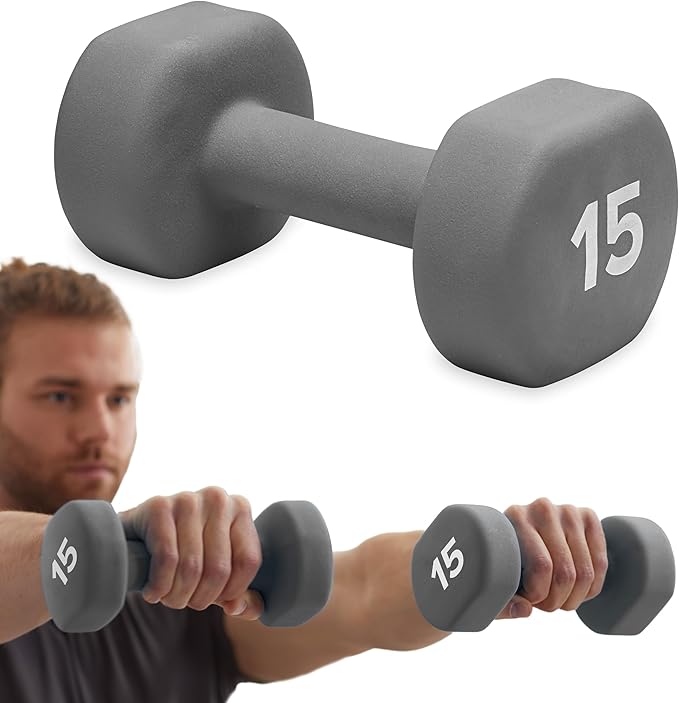 Gaiam Dumbbell Hand Weight (Sold in Singles) - Neoprene Coated Exercise & Fitness Dumbbell for Home