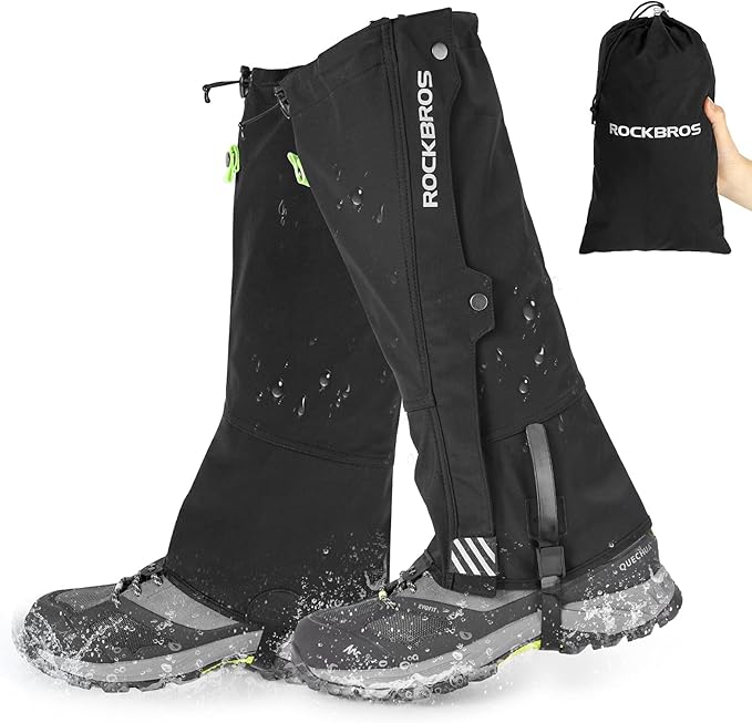 ROCKBROS Snow Boot Leg Gaiters for Hiking Waterproof Leg Gaiter for Skiing Walking Snow Boot