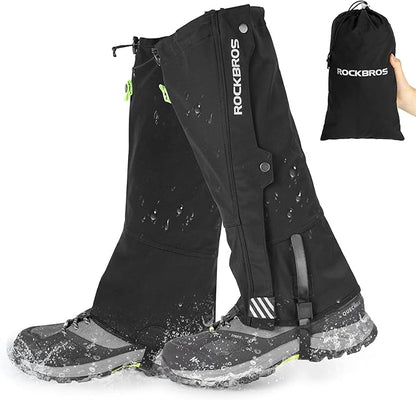 ROCKBROS Snow Boot Leg Gaiters for Hiking Waterproof Leg Gaiter for Skiing Walking Snow Boot