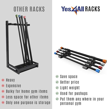 Yes4All Total Body Workout Weighted Bar, Resistance Band Bar, Racks for Strength Training, Exercise