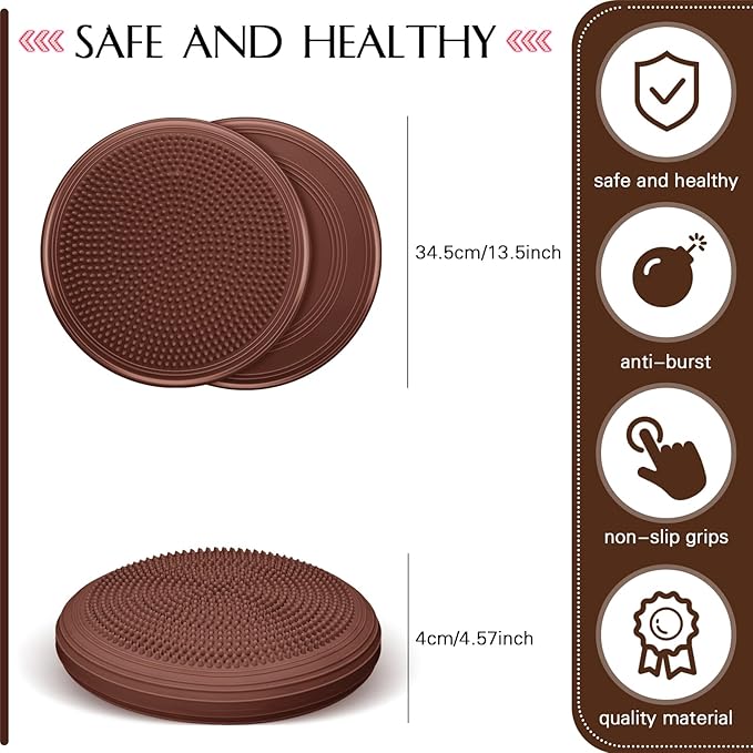 Libima 4 Pcs Wiggle Seat Inflated Wobble Cushion for Sensory Kid 13 Inches Balance Disc Flexible