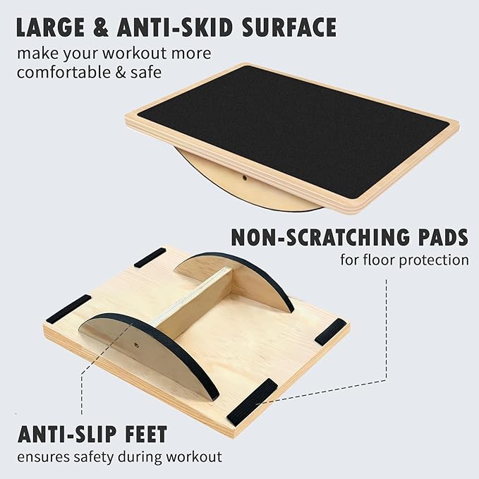 Balance Board Professional Wobble Board for Adults Anti-Slip for Physical Therapy Standing Desk