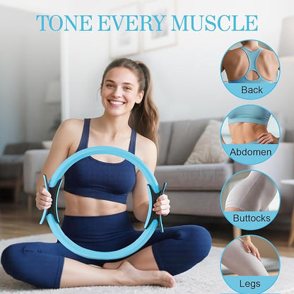 Home Pilates Kit for Women Pilates Equipment Ring and Ball Set Magic Circle Hoop with 5 Resistance
