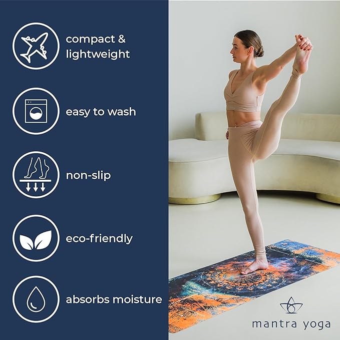Mantra Yoga Travel PRO 1.5mm - Foldable Fitness & Exercise Mat with Bag | Lightweight, Compact &