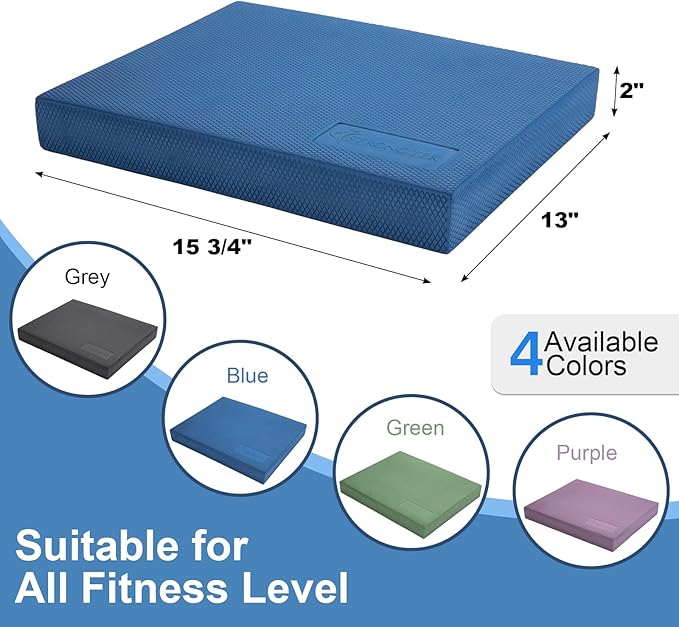 StrongTek Professional Foam Exercise Balance Pad - 15.8" x 13" x 2", High-Density TPE Foam Knee