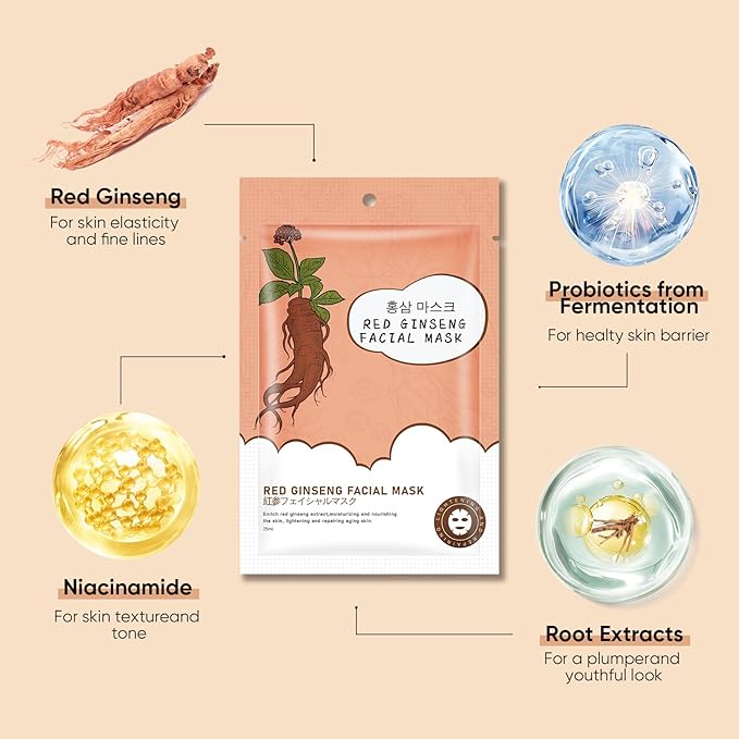 10Pack Sheet Face Masks Skincare for All Skin Types, Moisturizing Hydrating Facial Masks Suitable