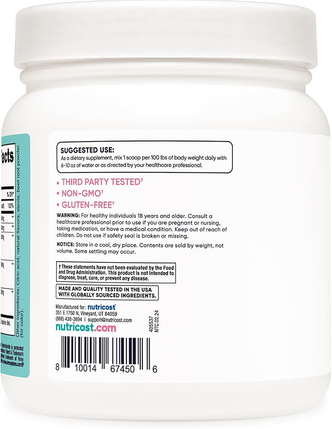 Nutricost Creatine Monohydrate Powder for Women, Micronized, Strawberry Lemonade, 100 Servings