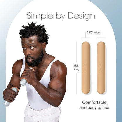 Bala Bars Dumbbell Set for Women & Men - Set of 2 Bars Designed for Walking, Strength Training