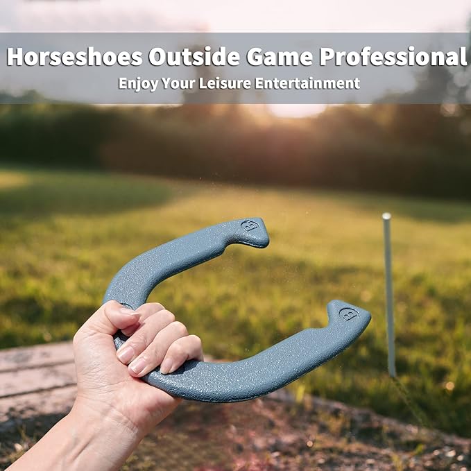Horseshoes Outside Game Set - Universal Size Lawn Horseshoes Outdoor Games for Parties Beach