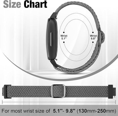 Elastic Braided Watch Band Compatible with Fitbit Inspire 3/Inspire 2/Inspire/Inspire HR/Fitbit ace