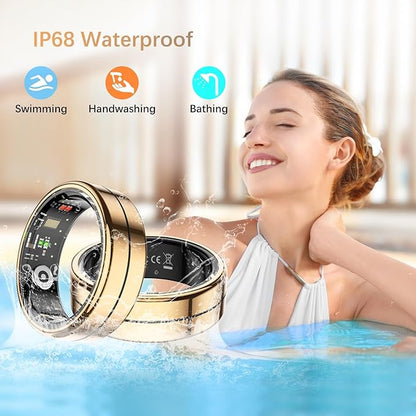 Fit Ring, Smart Health Rings for Women Men with Heart Rate,Blood Oxygen,HRV,Stress Level, Sleep