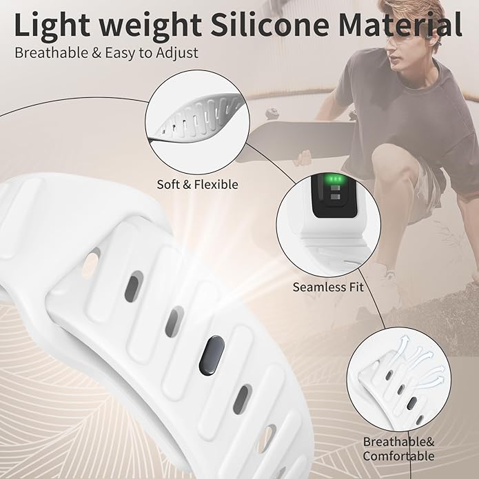 Silicone Sport Band Compatible with Whoop 4.0 Band for Men Women,Soft Comfort Durable Replacement