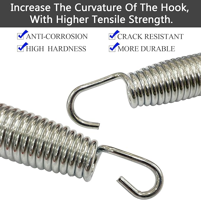 3.7'', 6.5'', 7'' Trampoline Springs,16pcs Heavy Duty Stainless Steel Replacement Trampoline