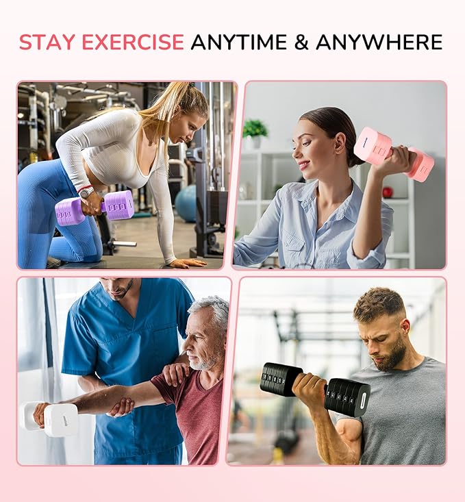 Adjustable Dumbbell Set for Women Men 16LB 20LB Hand Weights Dumbbells Sets Woman Exercise Fitness