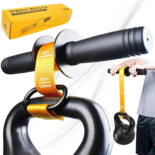VAIIO Forearm Strengthener and Wrist Roller with Quick Locking Mechanism - Durable PVC Anti-Slip