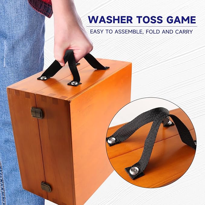 GSE Games & Sports Expert Premium Wood Washer Toss Game Set with 8 Washers with Bottle Opener for