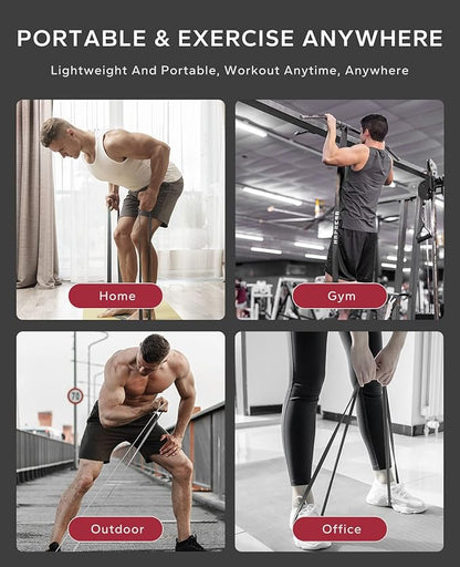 HAPBEAR Pull Up Assistance Bands Set of 5 - Resistance Bands for Working Out, Stretching, Physical