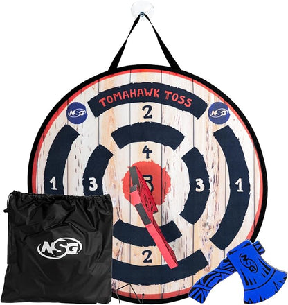 NSG Tomahawk Toss - Foam Axe Throwing Game for Kids - Two Lightweight Axes with Large Easy Stick