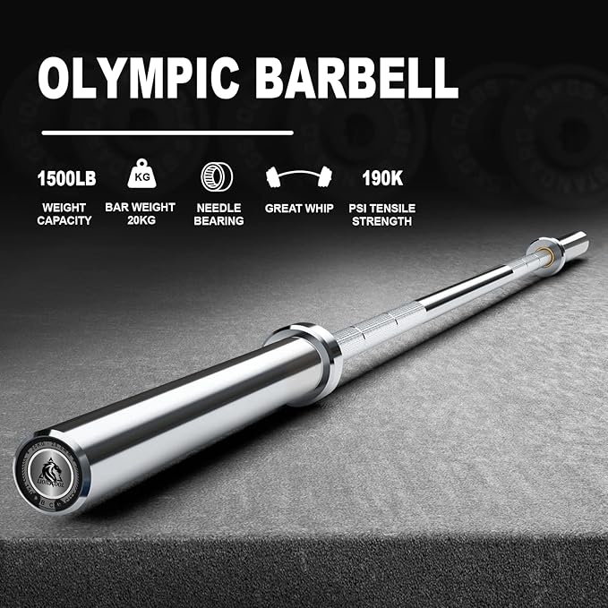 LIONSCOOL 7FT Olympic Barbell for Weightlifting, Power Lifting, 2 Inch Strength Training Bar for