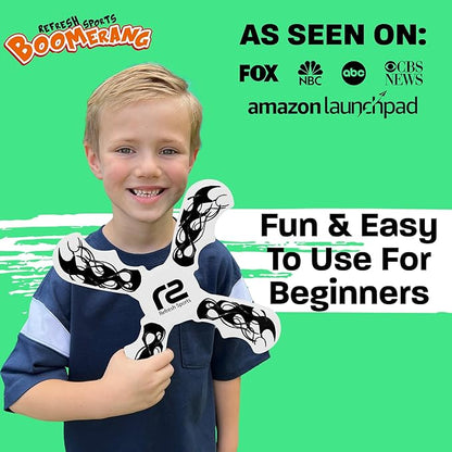 Boomerang for Kids - It Really Does Fly Back - Fun & Easy to Use Toy Gifts for Boys & Girls - Soft